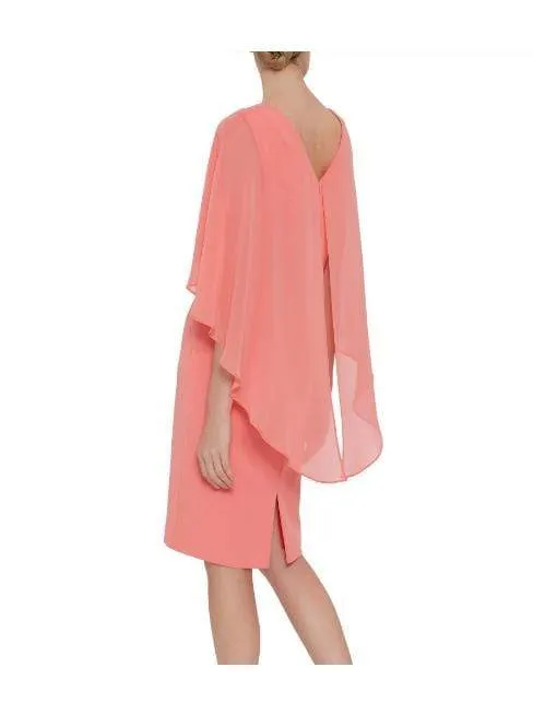 Gina Bacconi Dress With Chiffon Cape Dahlia SSS1084