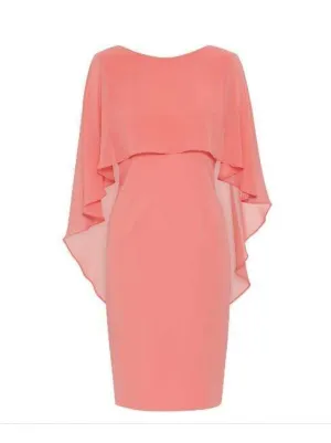 Gina Bacconi Dress With Chiffon Cape Dahlia SSS1084