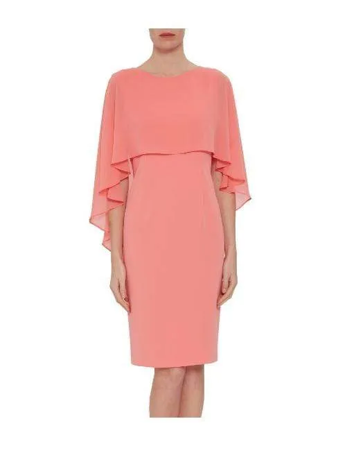 Gina Bacconi Dress With Chiffon Cape Dahlia SSS1084