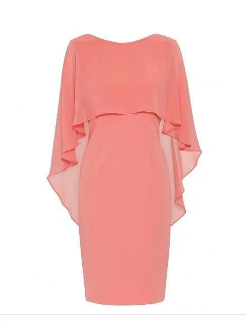 Gina Bacconi Dress With Chiffon Cape Dahlia SSS1084
