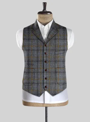 Harris Tweed Gray Checks Hunting Vest