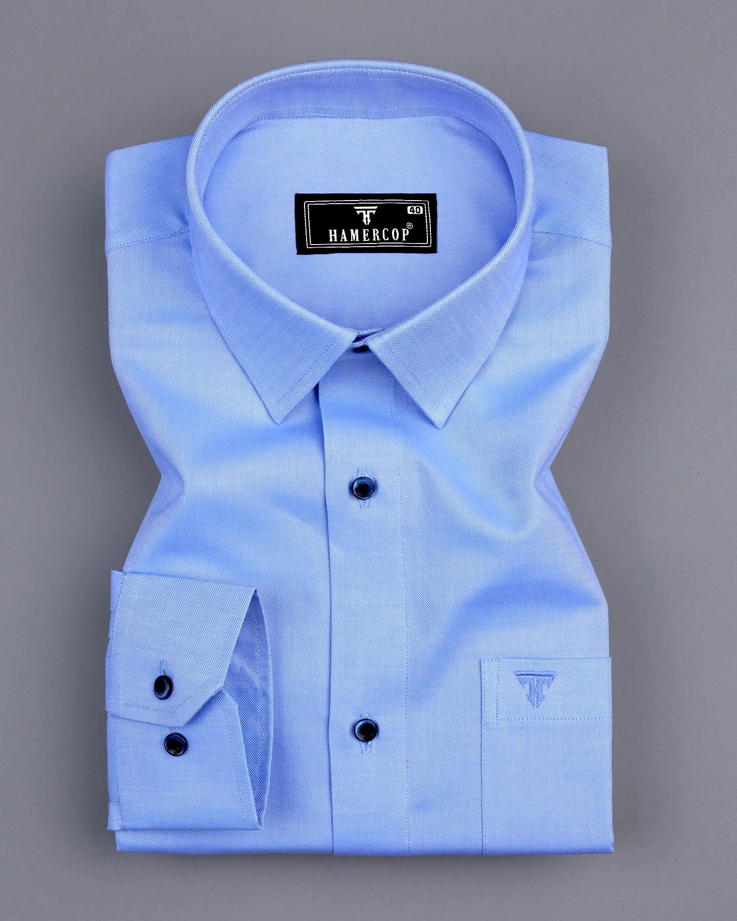 Helium Blue Oxford Cotton Formal Shirt