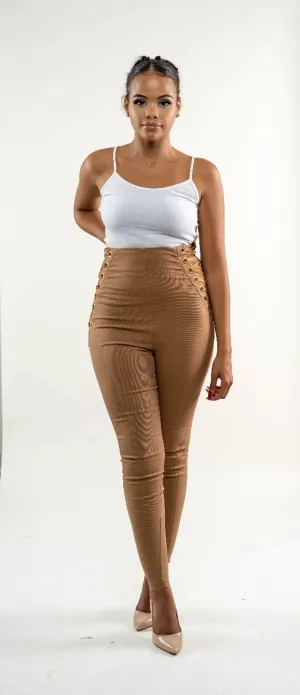 High Waist Lace Up Pants