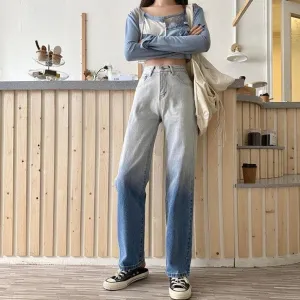 High-Waist Pants With Color Gradient