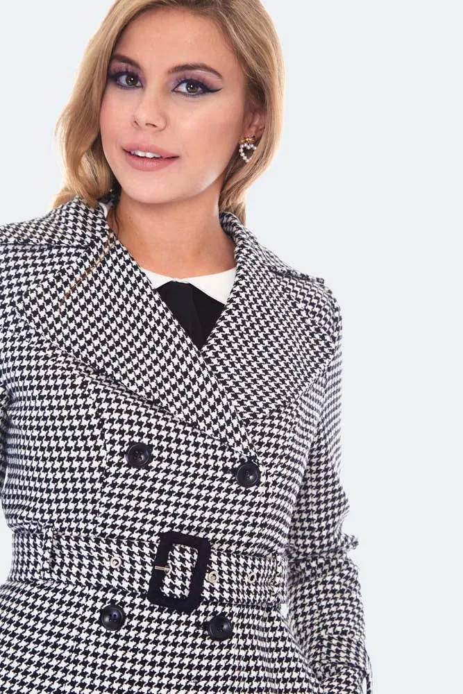 Houndstooth Trench Coat