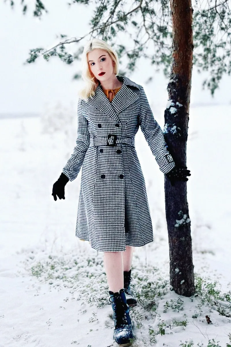 Houndstooth Trench Coat