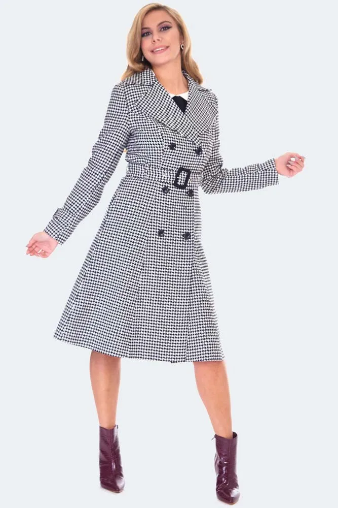 Houndstooth Trench Coat