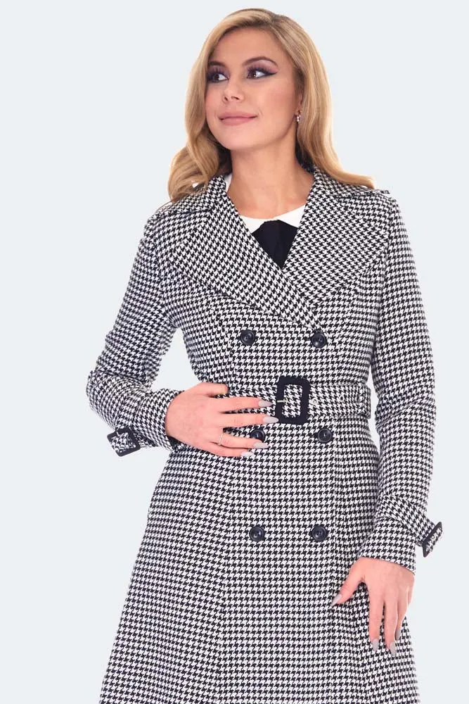 Houndstooth Trench Coat
