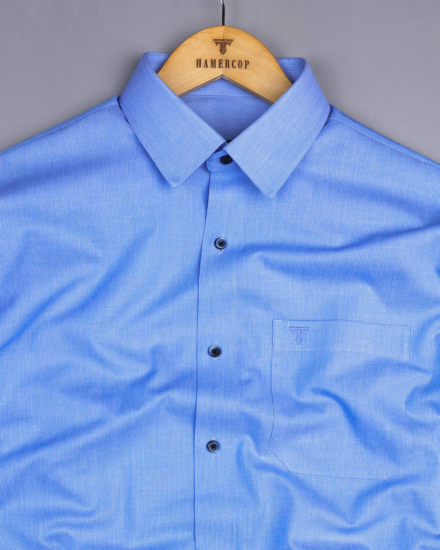 Impex Blue Dobby Cotton Formal Shirt