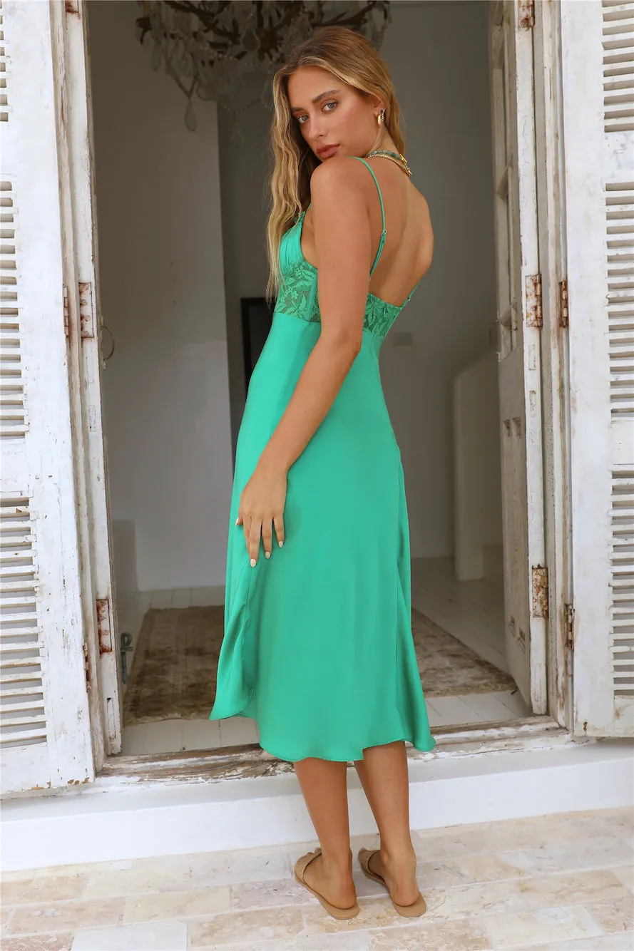 In This Lifetime Midi Dress Green