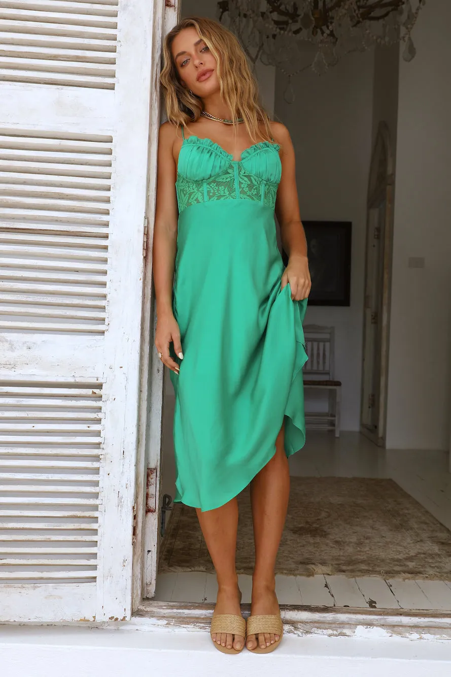 In This Lifetime Midi Dress Green