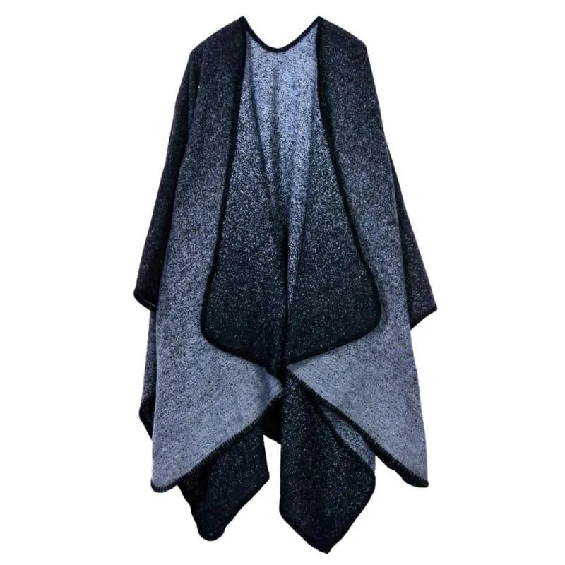 Knit Shawl Cape Poncho Vintage Scarf