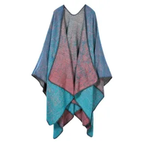 Knit Shawl Cape Poncho Vintage Scarf