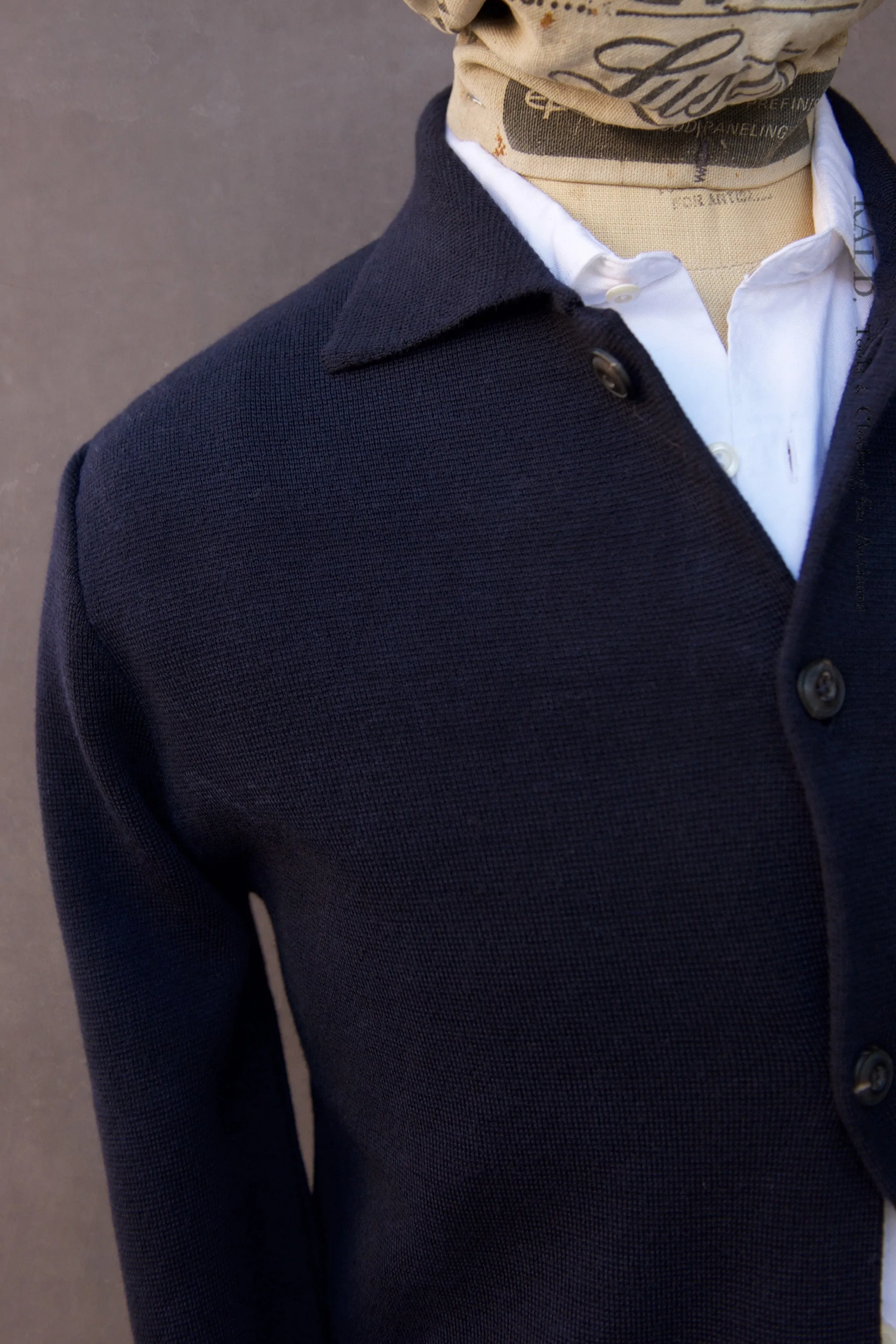 Knitted Button Jacket - Navy - 3, 5, 6