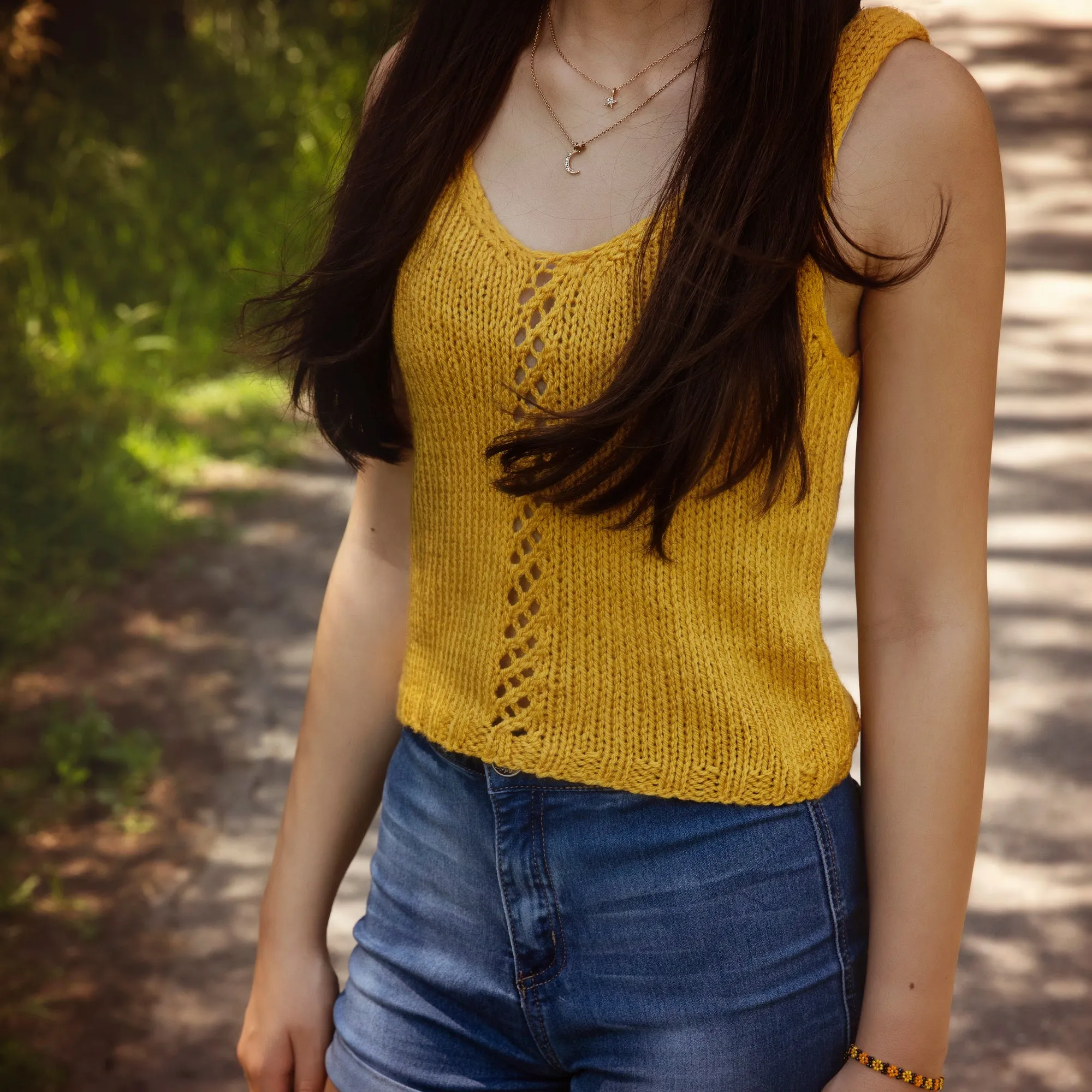 Lattice Tank Top knitting Pattern