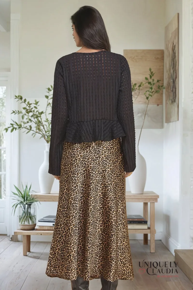 Layla Leopard Print Midi Skirt
