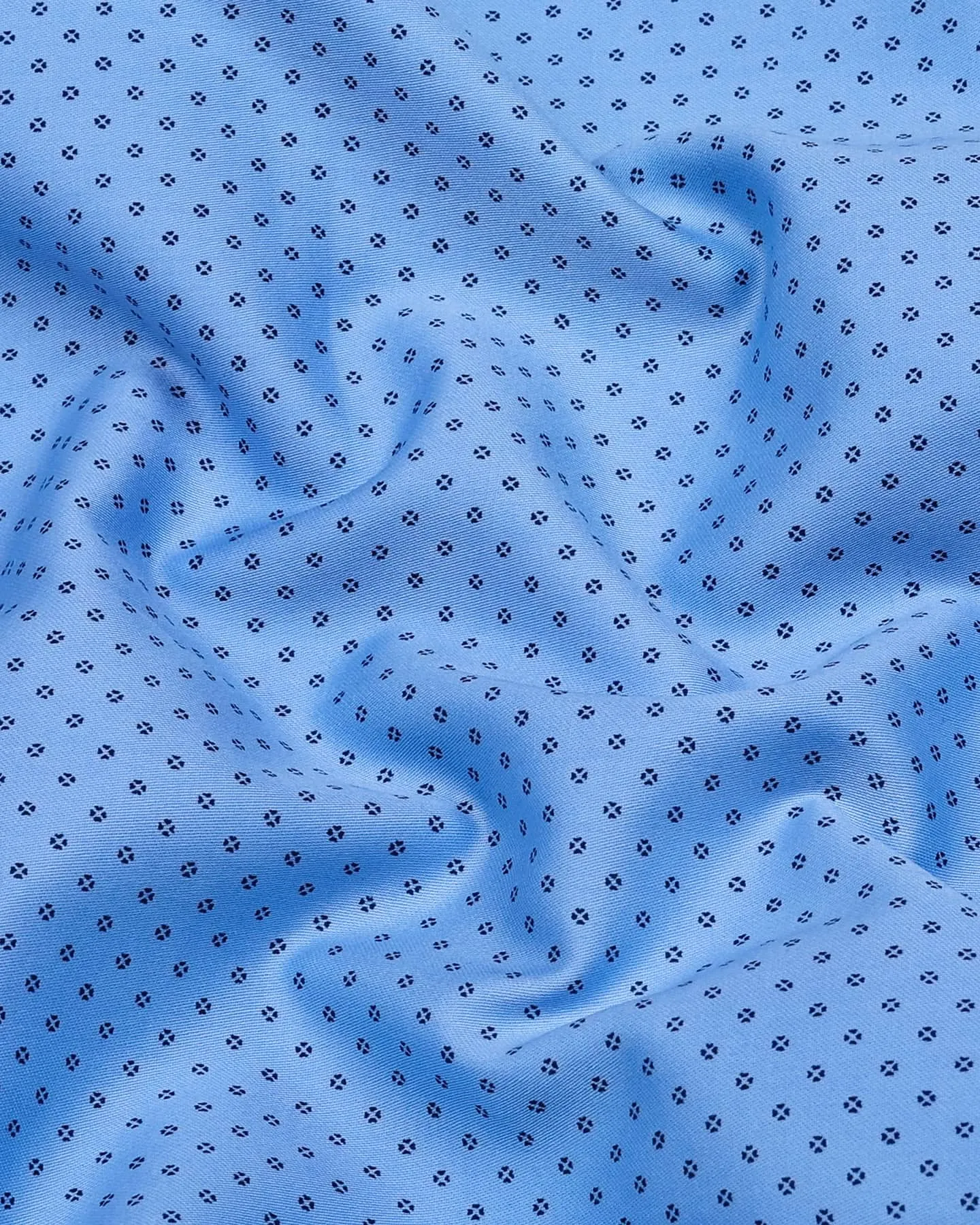 Leston SkyBlue With NavyBlue Printed Formal Cotton Shirt