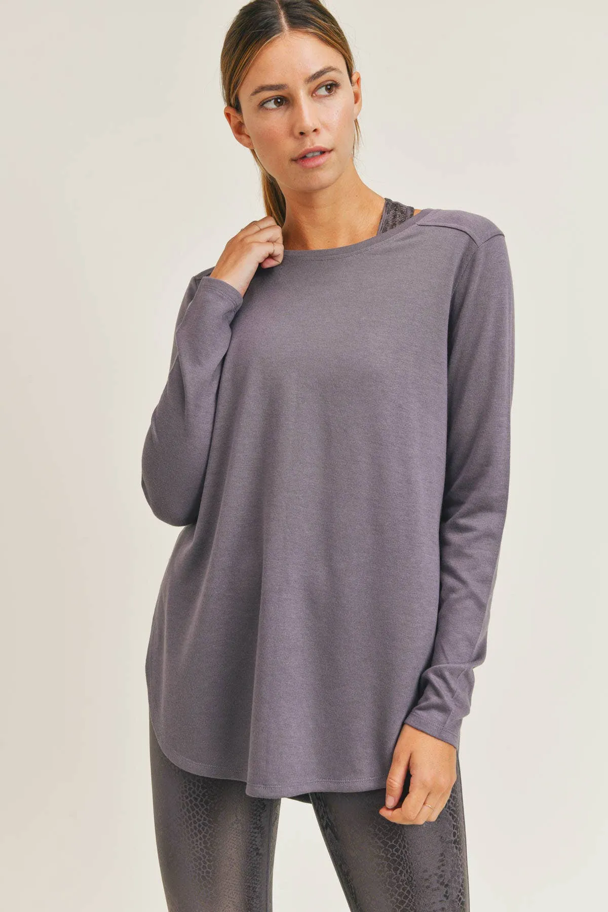 Long Sleeve Flow Top with Side Slit