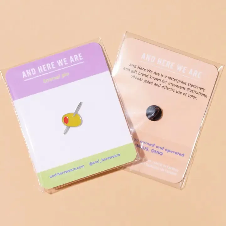 Martini Olive Enamel Pin