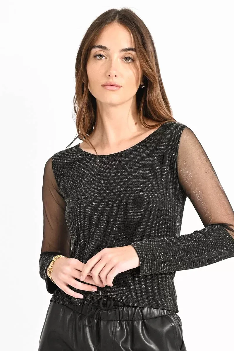 Metallic knit top