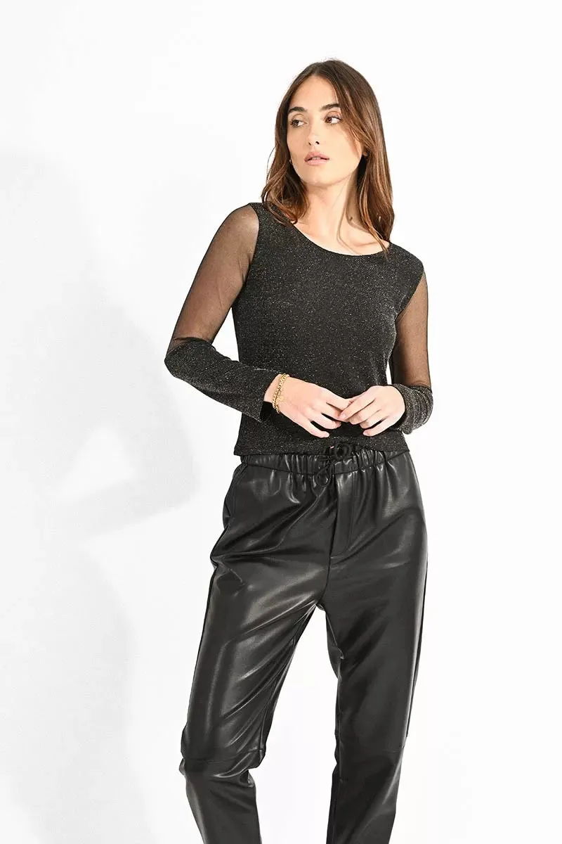 Metallic knit top