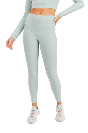 Mono B Leopard Jacquard High-Waist Leggings APH8029and Plus
