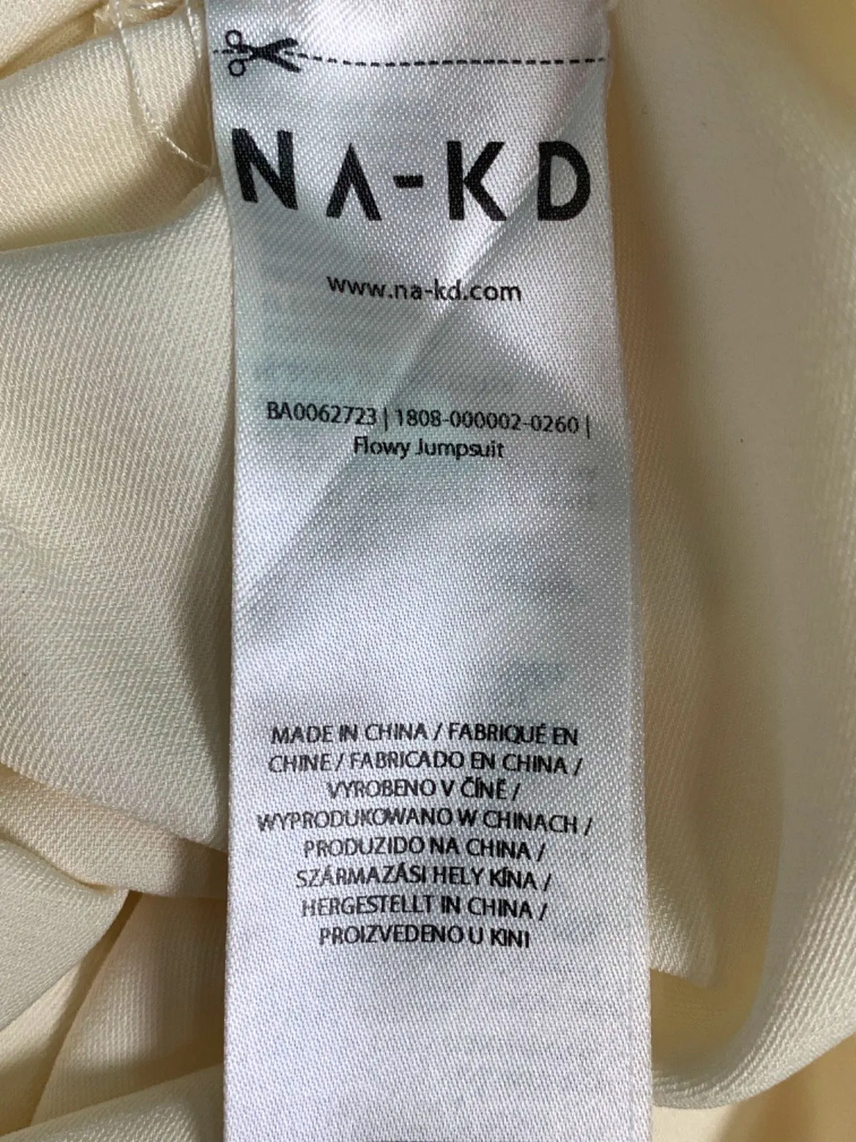 NA-KD White Flowy Jumpsuit EU 34 UK 8