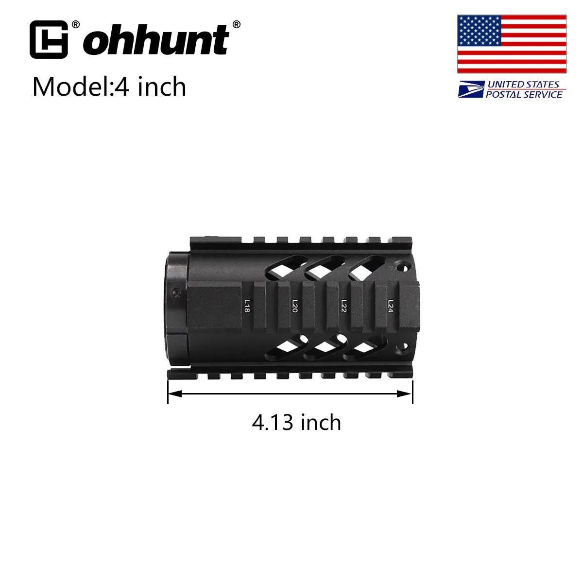 ohhunt® AR-15 4 inch Free Float Handguard for 9MM 5.56/.223 Pistols