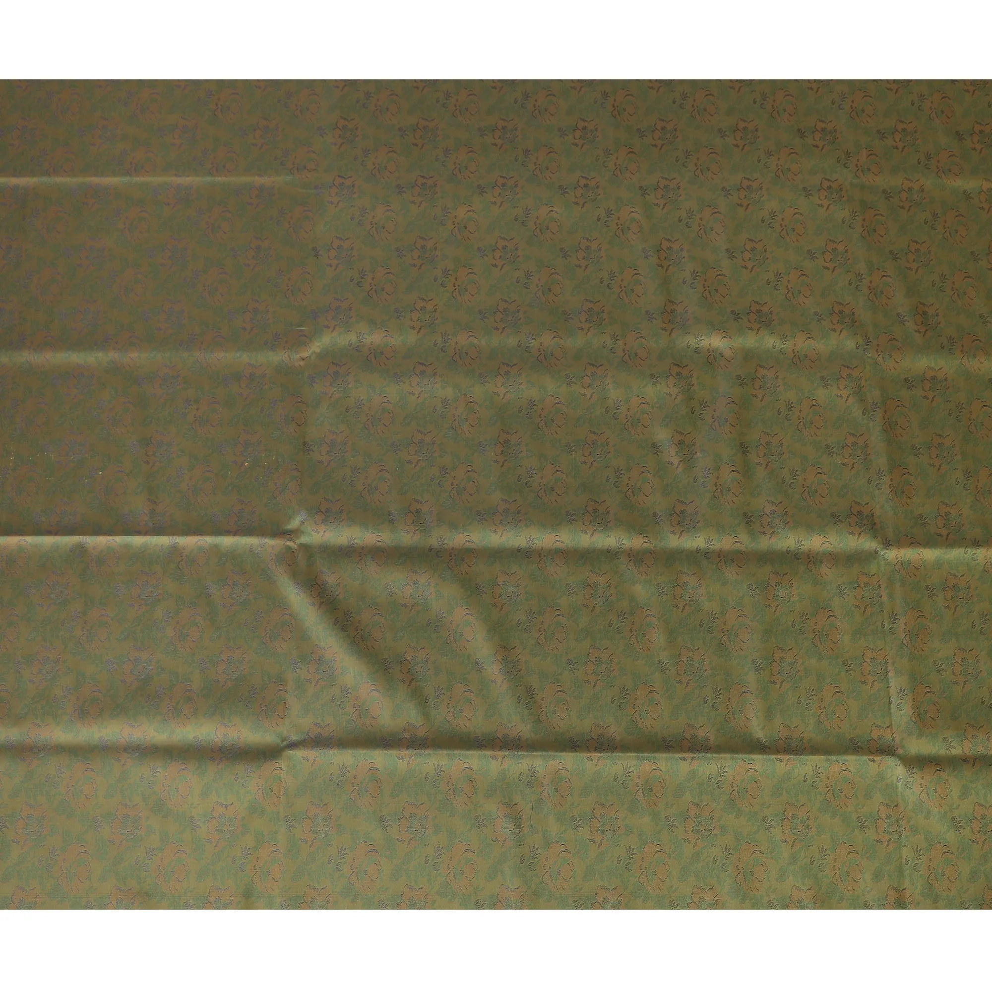Olive Allure Brocade Fabric – Woven Essence of Vintage Luxury-D19047