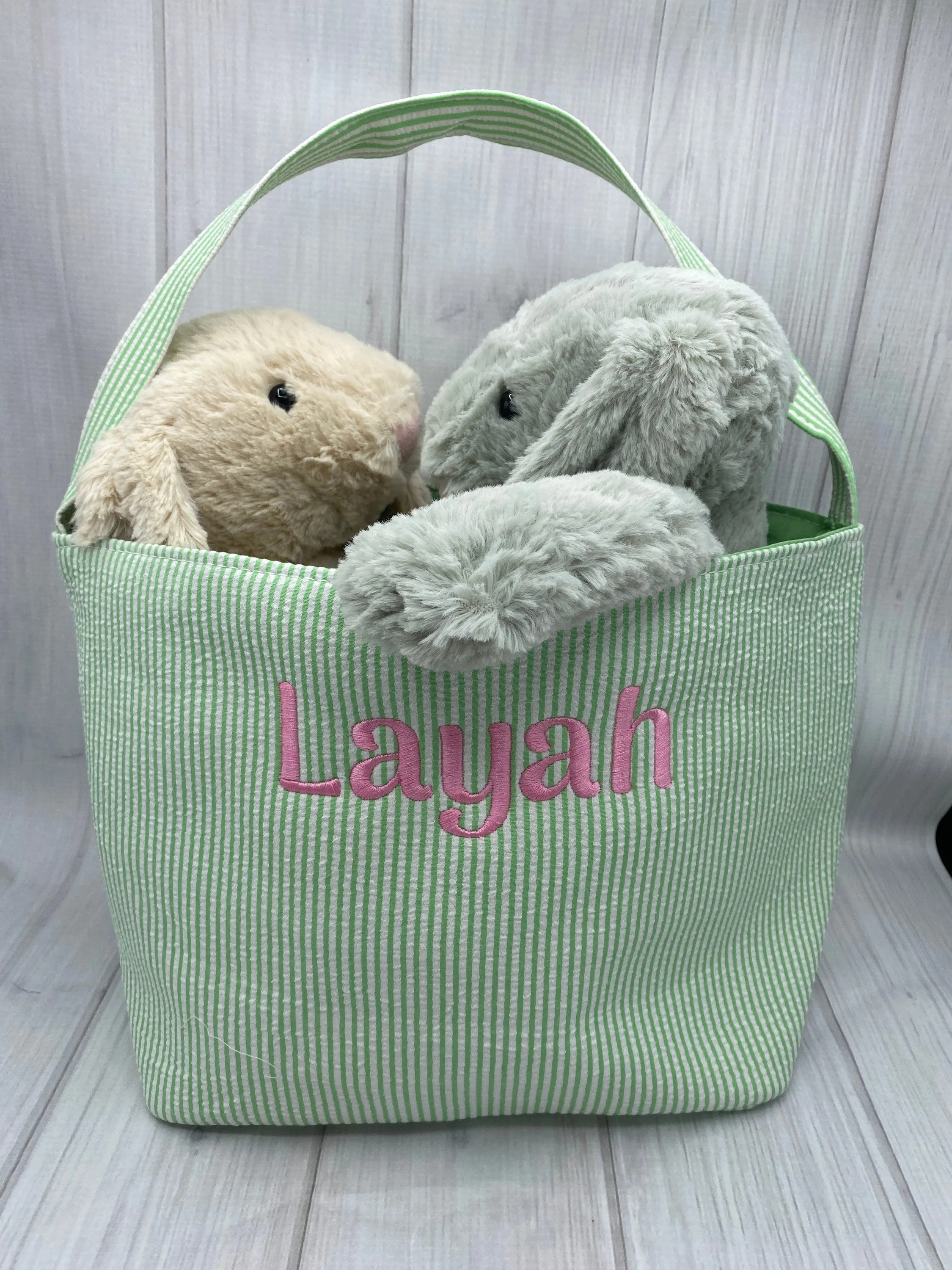 Personalized Seersucker Easter Basket