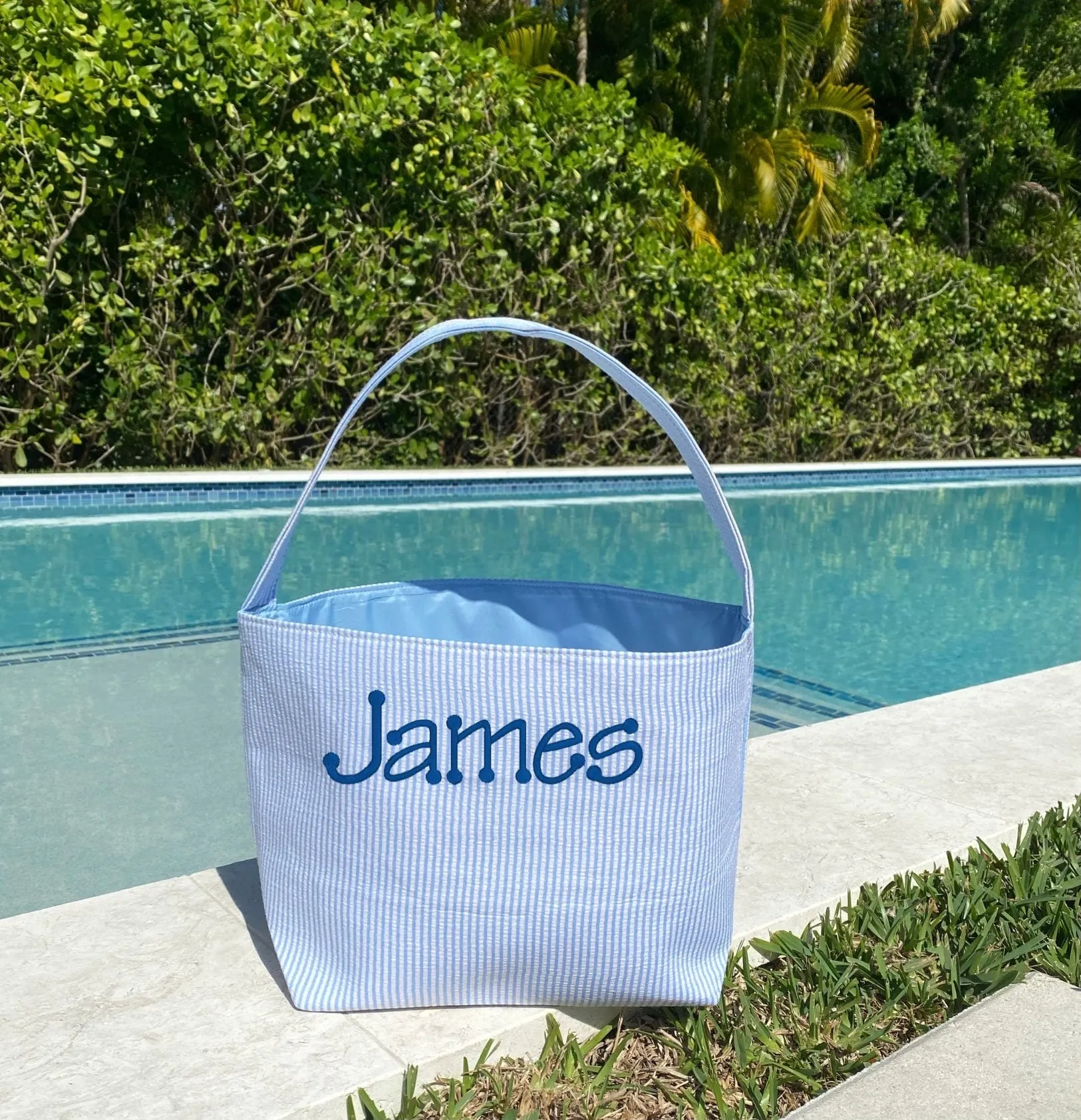 Personalized Seersucker Easter Basket