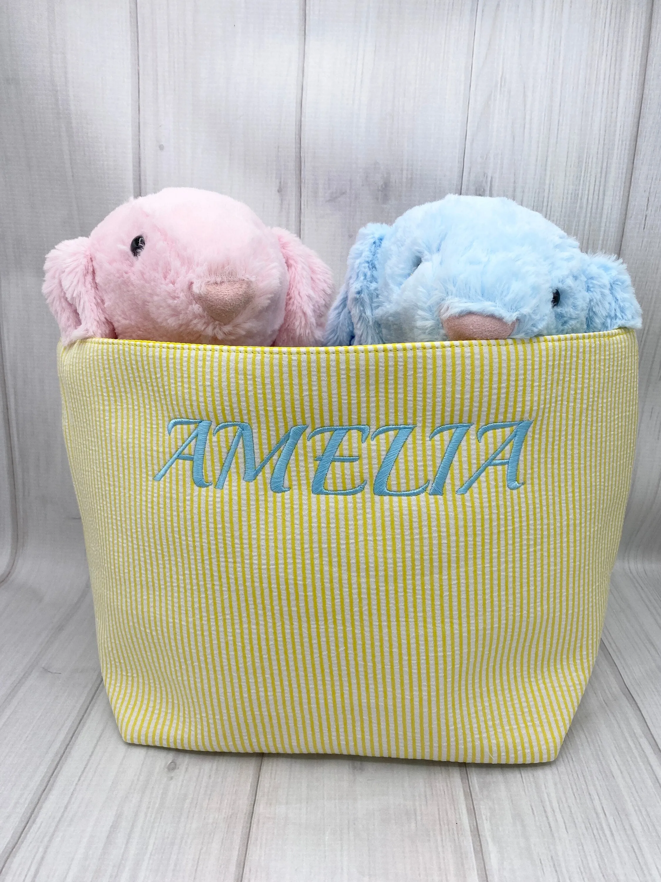 Personalized Seersucker Easter Basket