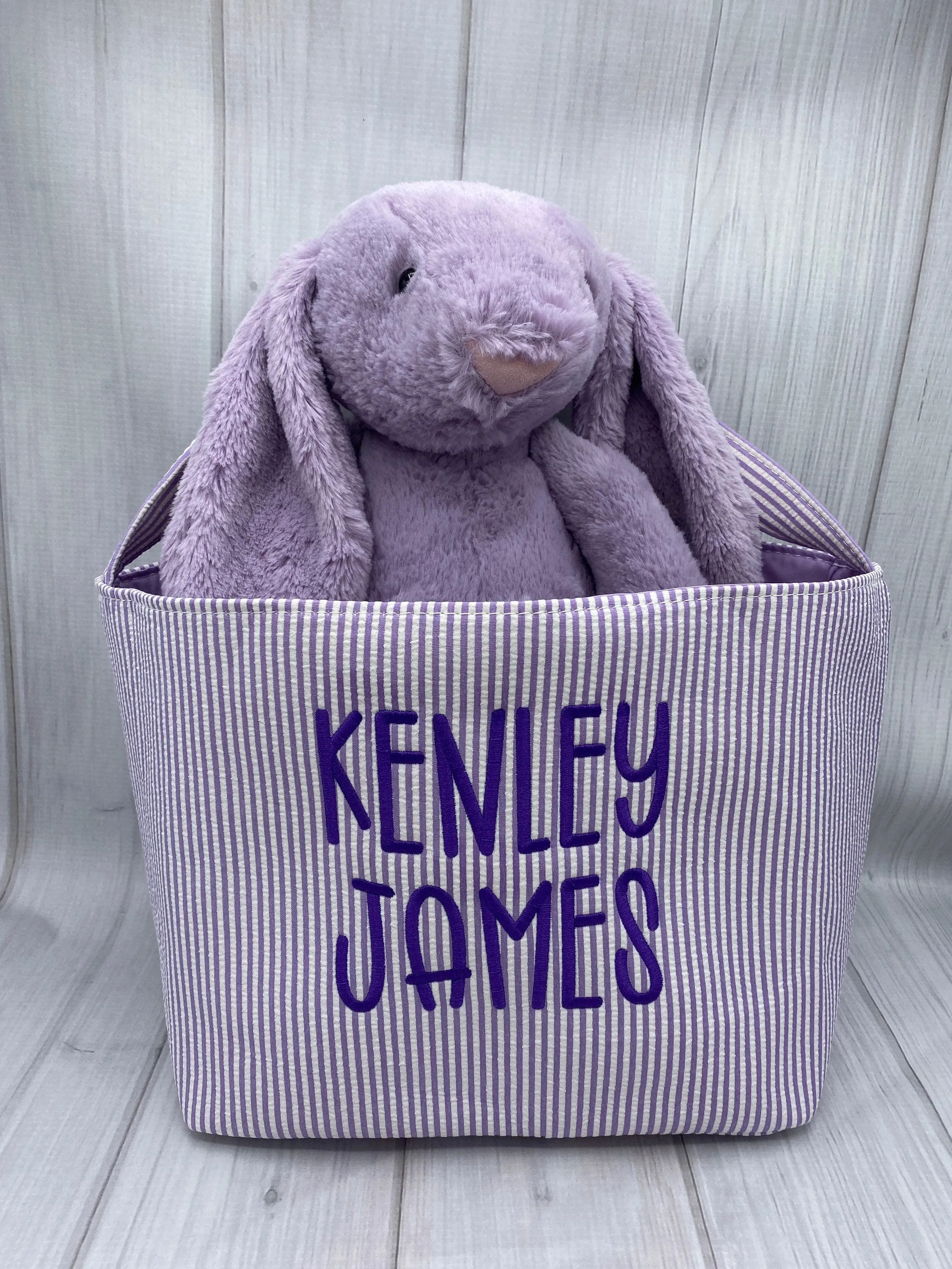 Personalized Seersucker Easter Basket