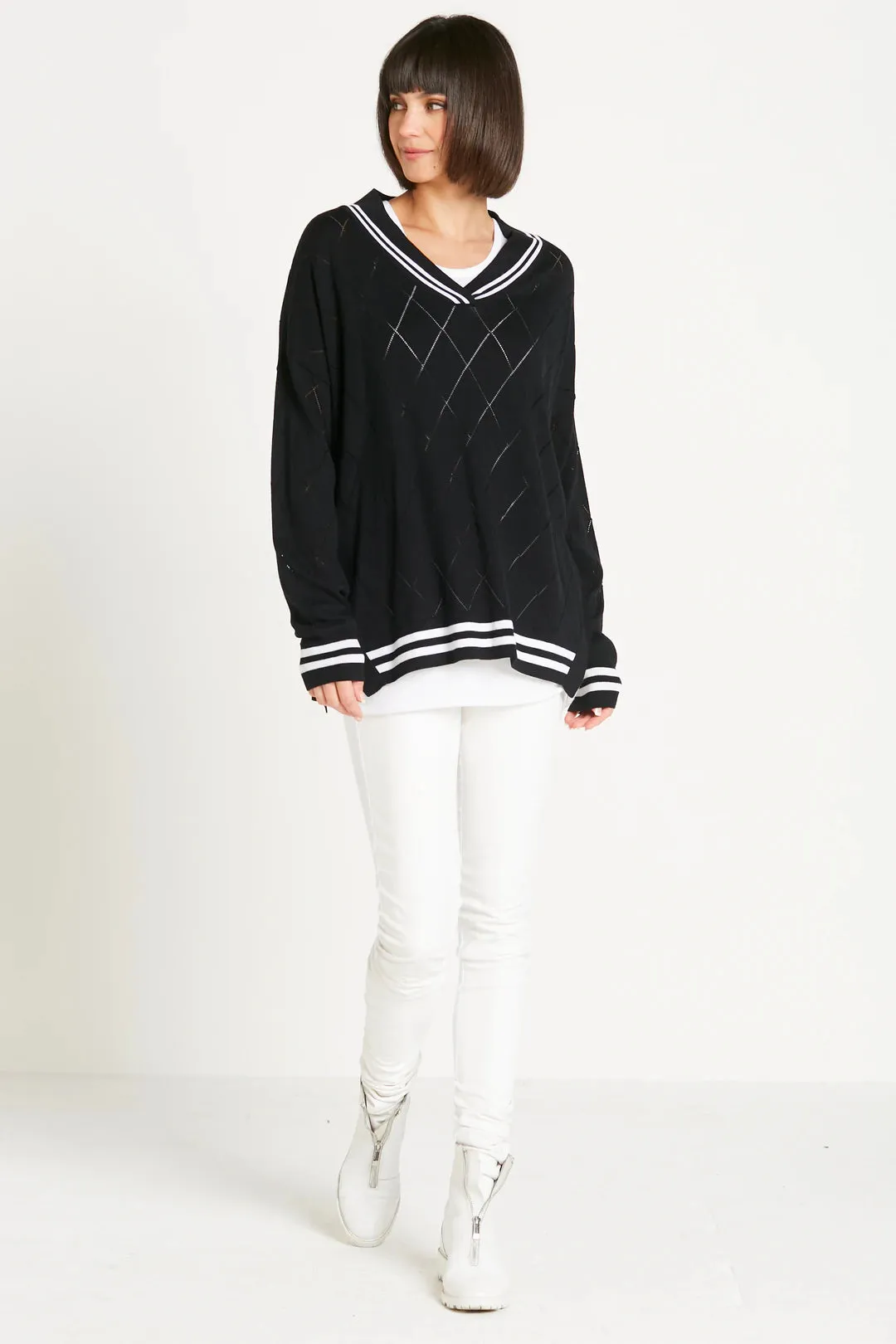 PLANET 114K PIMA COTTON PGA V NECK SWEATER