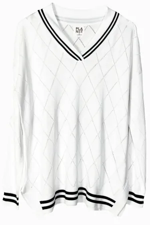 PLANET 114K PIMA COTTON PGA V NECK SWEATER