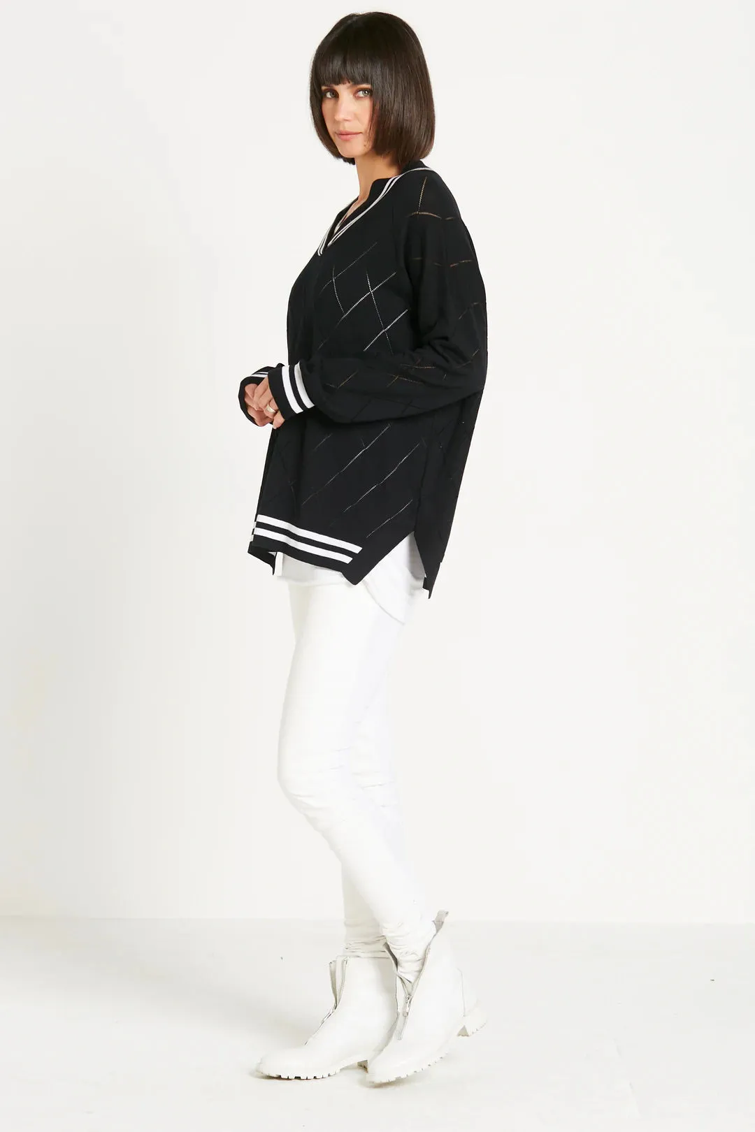 PLANET 114K PIMA COTTON PGA V NECK SWEATER