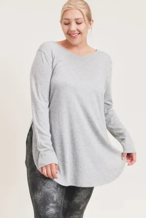 PLUS Long Sleeve Flow Top with Side Slits