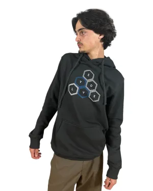 Pullover Hoodie - Geo Pyramid - Washed Black