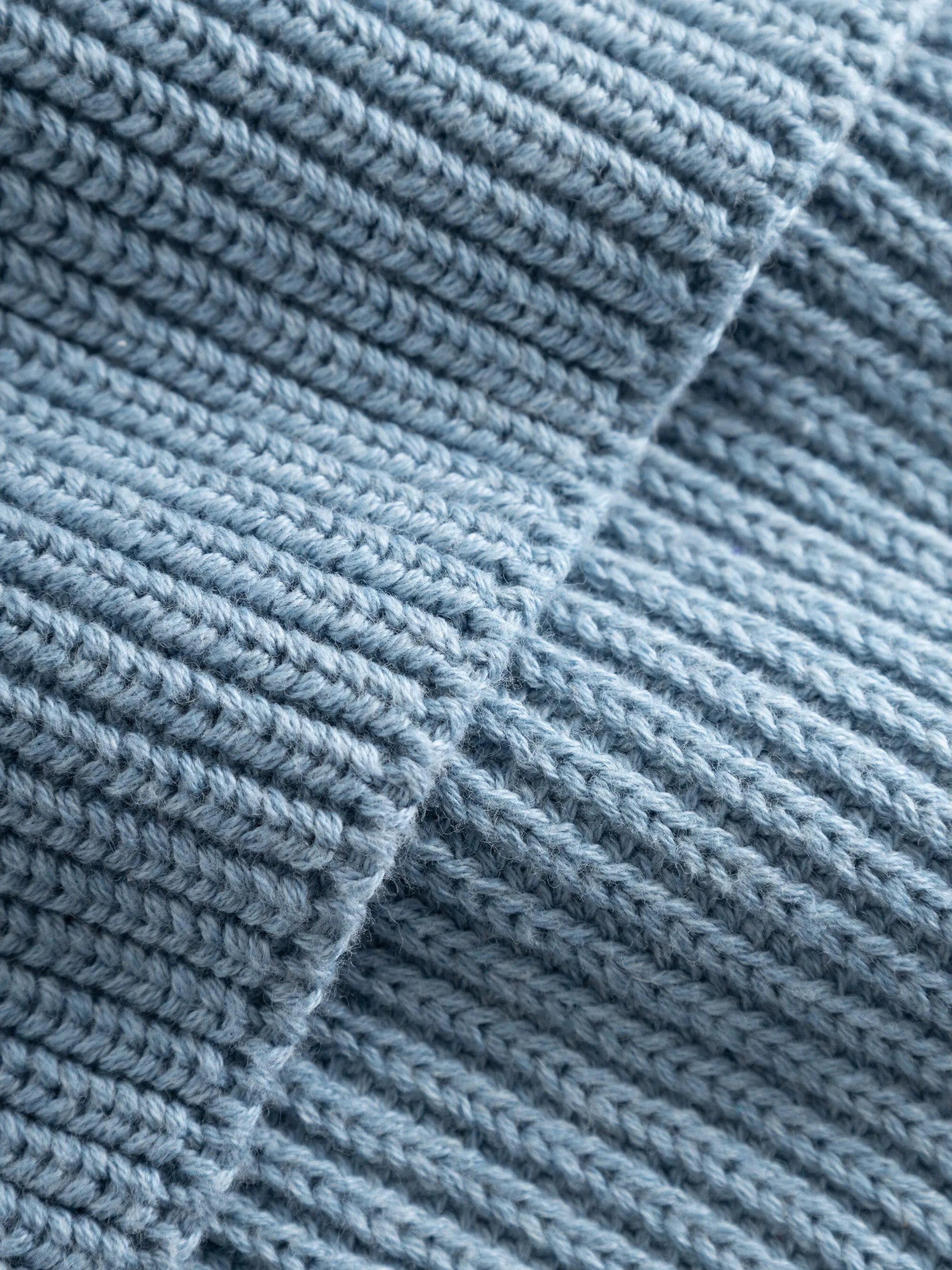Rib knit scarf - Dusty Blue Melange