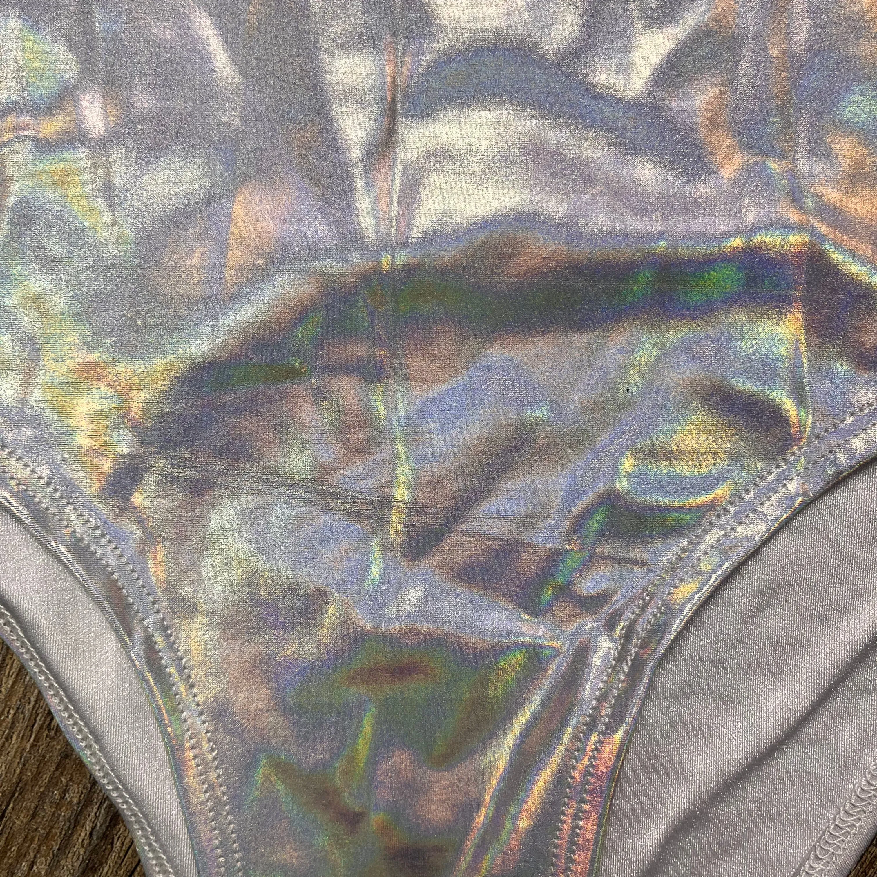 SALE - Flawed - High Waisted Hot Pants - Opal Holographic Bikini