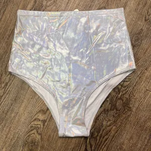 SALE - Flawed - High Waisted Hot Pants - Opal Holographic Bikini