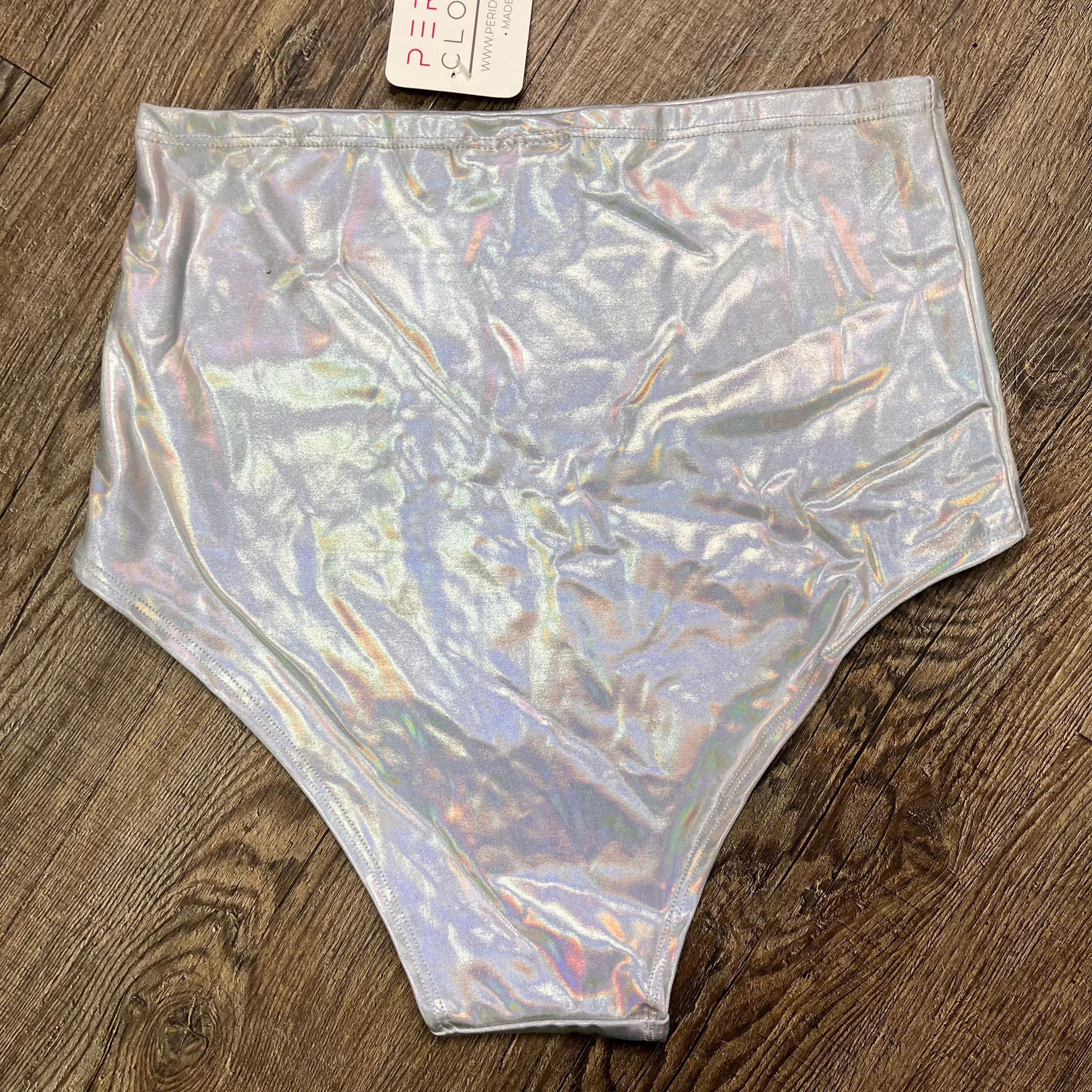 SALE - Flawed - High Waisted Hot Pants - Opal Holographic Bikini