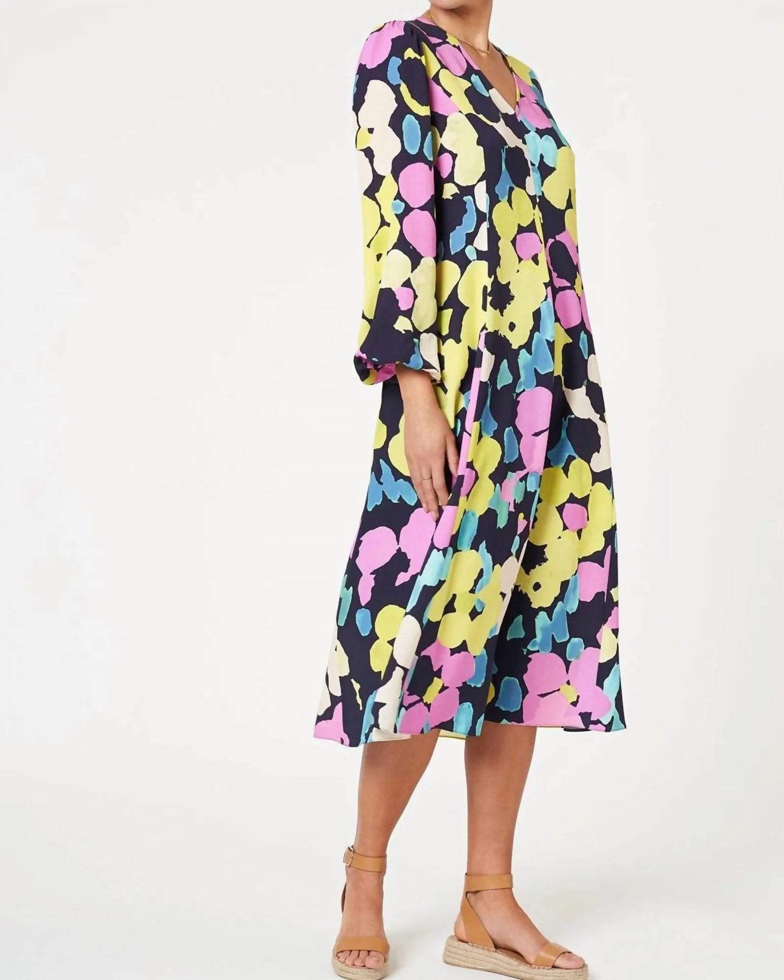 Samantha Dress in Abstract Neon | Abstract Neon