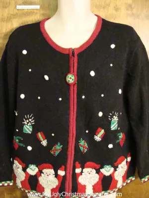 Santas Throwing Gifts Cute Xmas Sweater