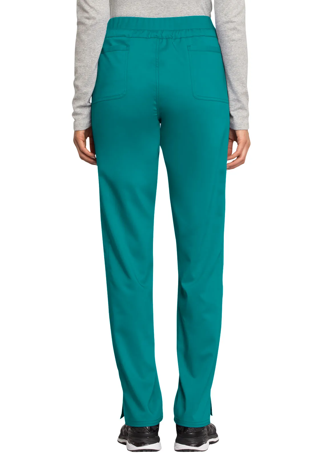 Scrub Pants - Cherokee WW Revolution Women's Mid Rise Tapered Leg Drawstring Pant - Teal Blue, WW105
