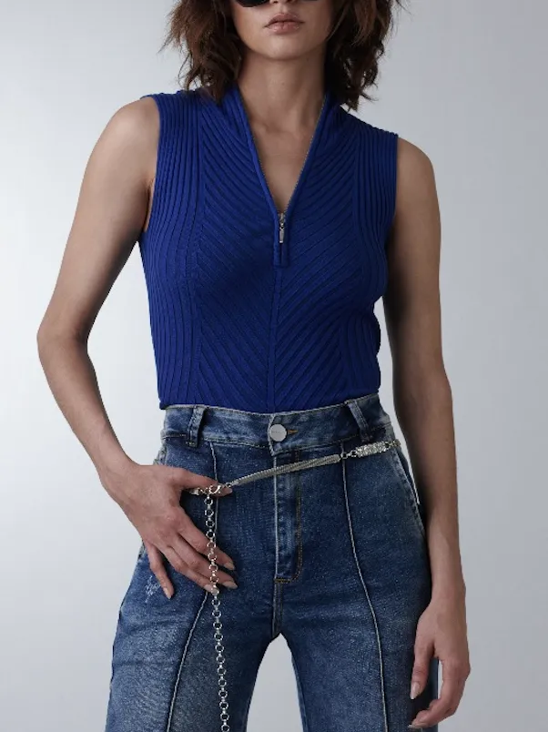 Scuba Cut Silk Knit Top