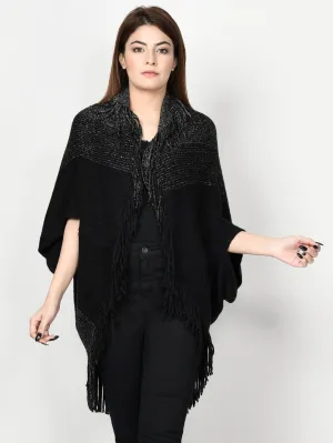 Shimmer Fringe Cape Shawl