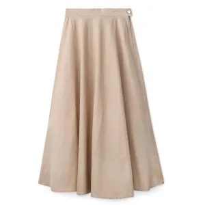 Signature Summer Circle Midi Skirt IN: Beige