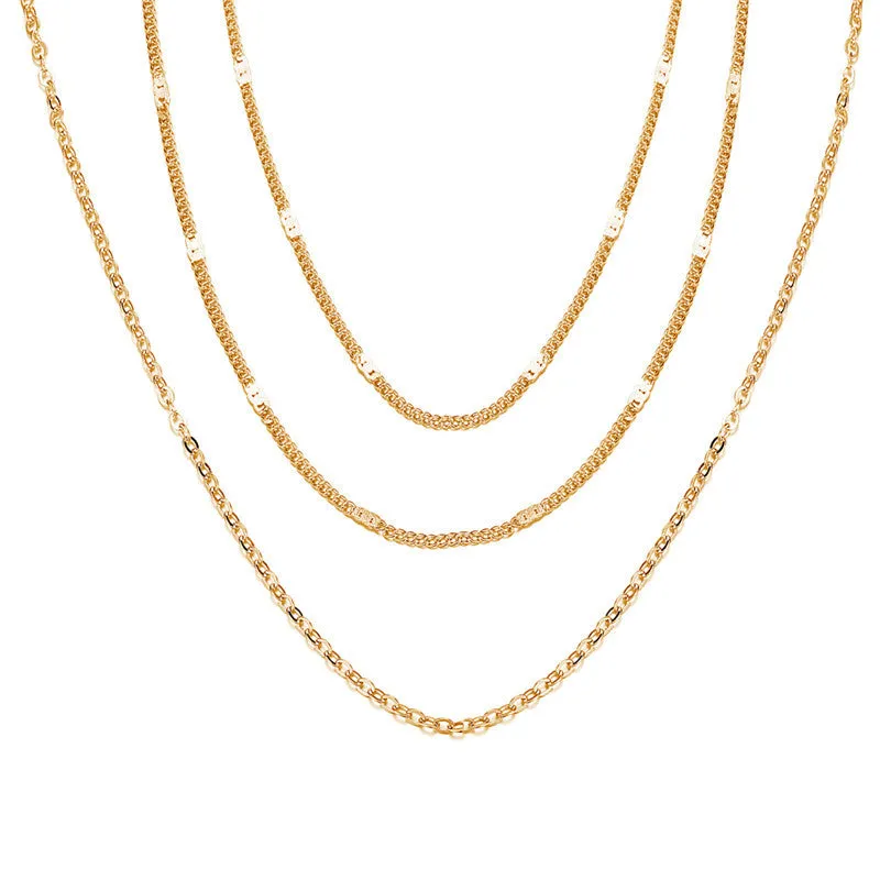 Simple multi-layer three-layer necklace