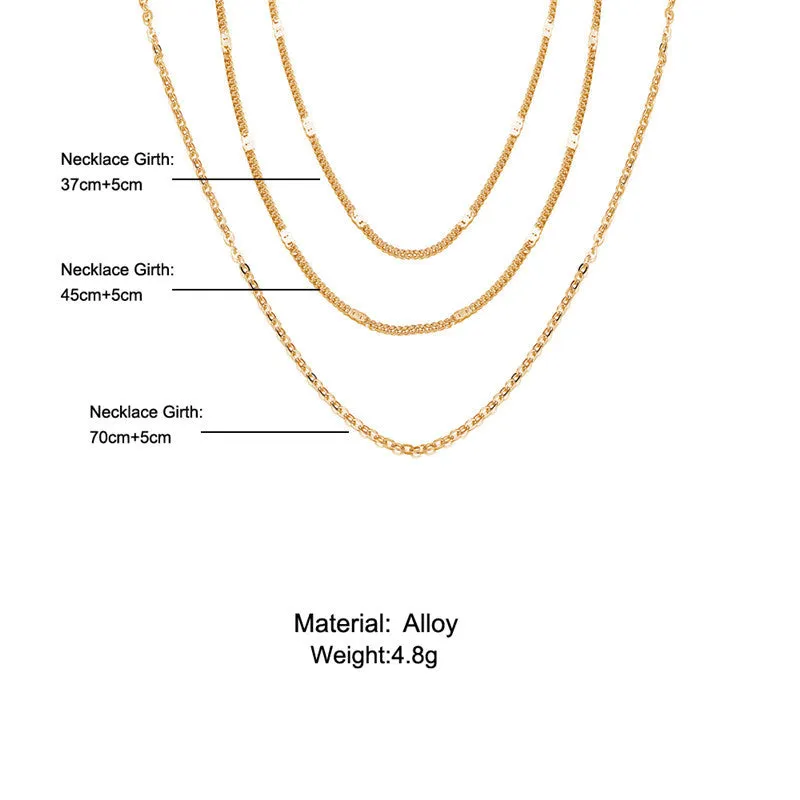 Simple multi-layer three-layer necklace
